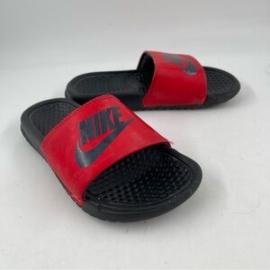 Nike Kids Red and Black Sandals